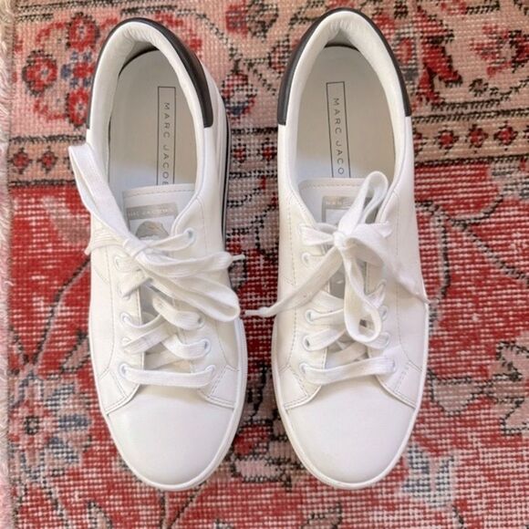 Marc Jacobs White Leather Grand Platform Sneakers - Picture 4 of 15